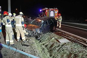 Nocne dachowanie samochodu na DK55 w Wabczu-97818