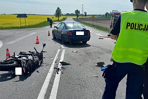 Ranny w wypadku motocyklista trafił do szpitala