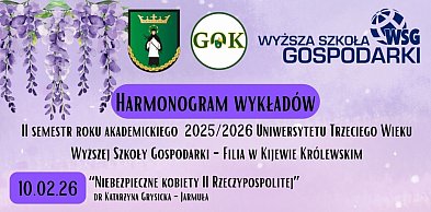 Harmonogram wykładów słuchaczy UTW w Kijewie Królewskim