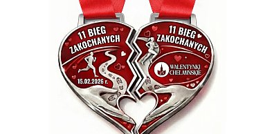 Unikatowy medal dla uczestników Biegu Zakochanych w Chełmnie