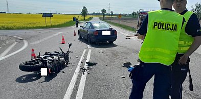 Ranny w wypadku motocyklista trafił do szpitala