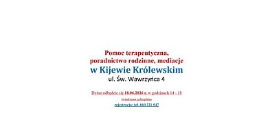 Bezpłatna pomoc terapeutyczna, poradnictwo rodzinne i mediacje w Kijewie