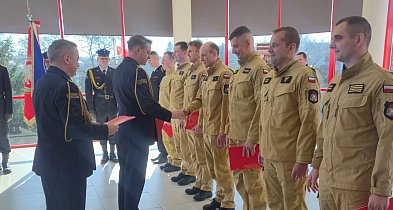 Uroczysta zbiorka w KP PSP w Chełmnie