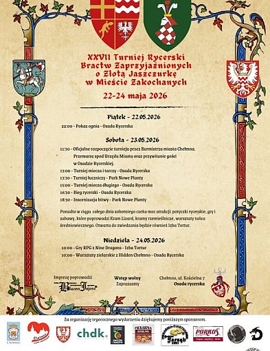 Zastęp Rycerski zaprasza na XXVII Turniej Rycerski o Złotą Jaszczurkę!