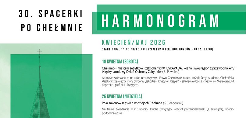 Już za trzy tygodnie ruszamy ze "Spacerkami po Chełmnie"