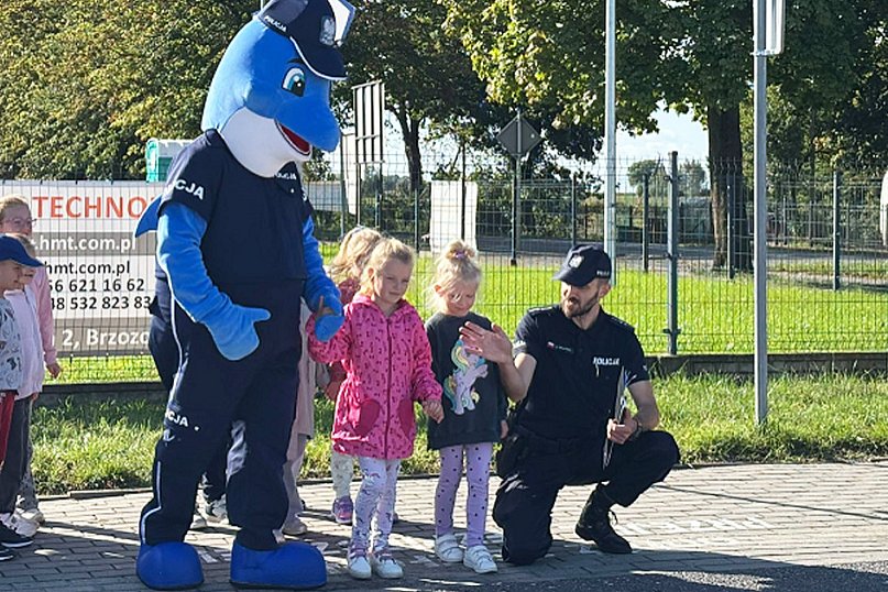 Z Polfinem przez pasy - policjanci uczą najmłodszych