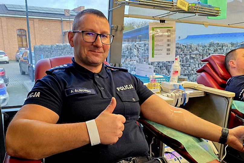 Akcja krwiodawstwa w Komendzie Policji w Chełmnie