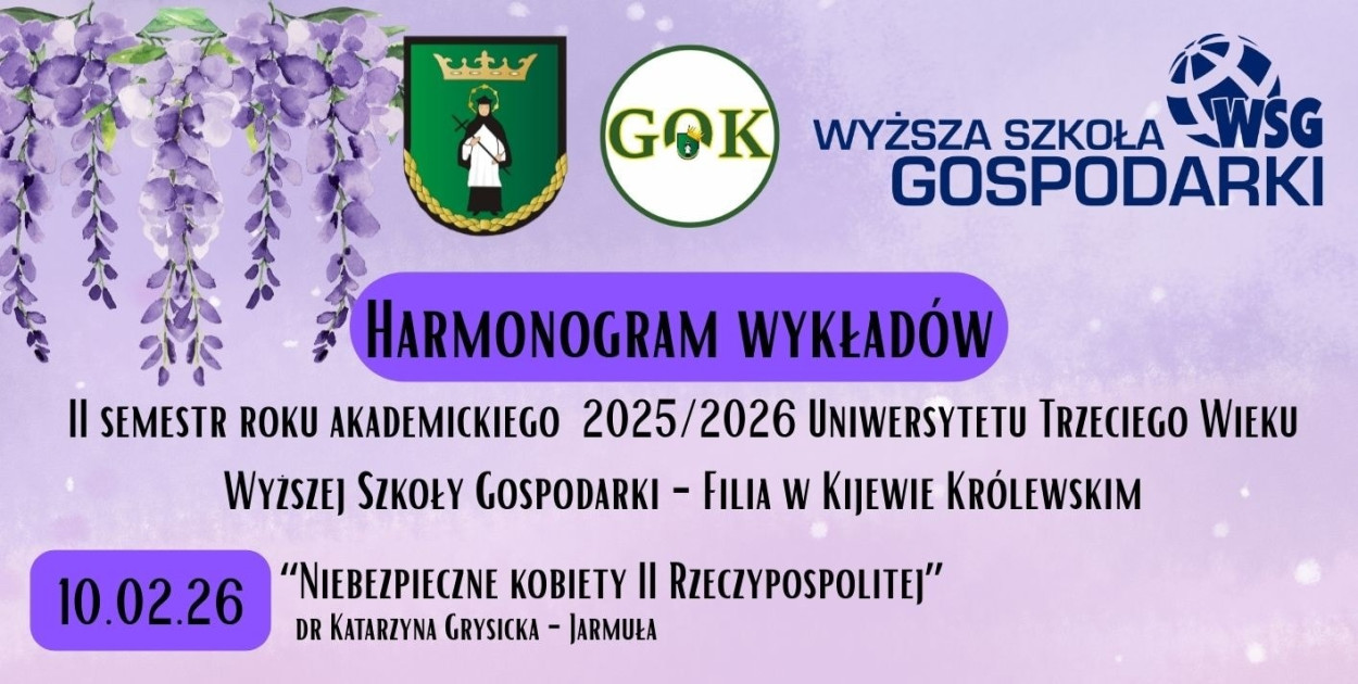 Harmonogram wykładów słuchaczy UTW w Kijewie Królewskim