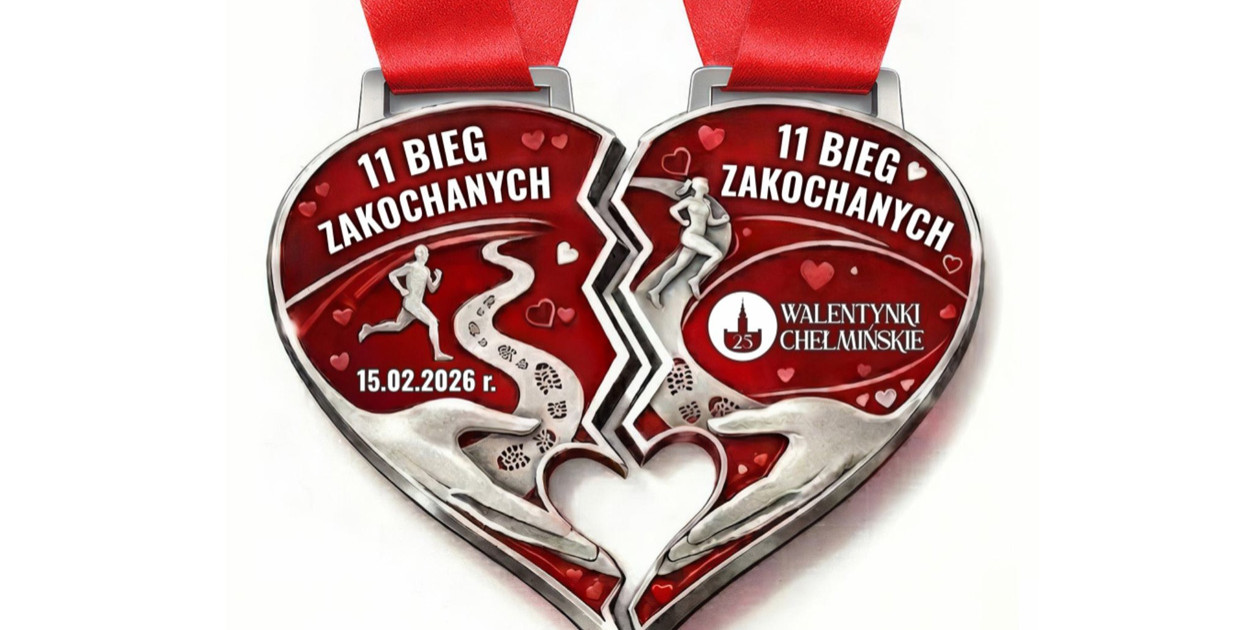 Unikatowy medal dla uczestników Biegu Zakochanych w Chełmnie
