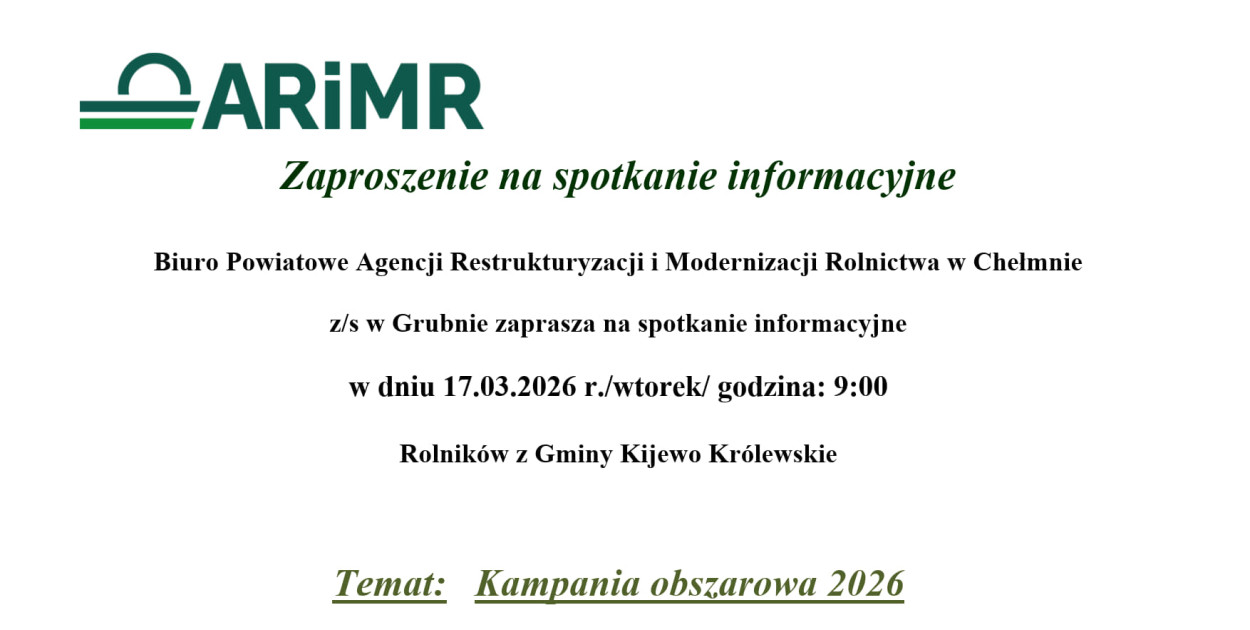 Zaproszenie na spotkanie informacyjne