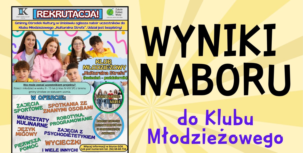 Wyniki naboru do Klubu Młodzieżowego